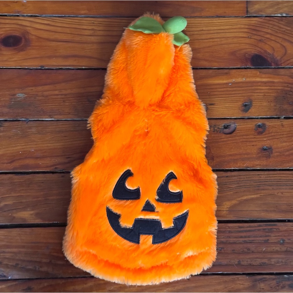 Pup Crew Orange Pumpkin Halloween Jack-o'-Lantern Puppy Dog Outfit Size SM NWOT